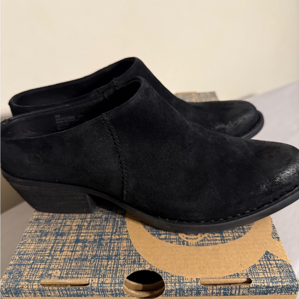 Born Women's Black Suede Clogs - Picture 7 of 8